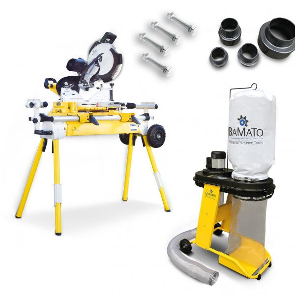 BAMATO Kappsäge KP-305 und Maschinenständer KST-2760 mit Absauganlage AB-550